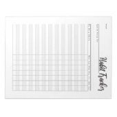 Wekelijks notitieblok van gewone tracker (Voorkant)