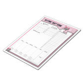 Wekelijks om Lijst te doen - Roze Ribbons en sched Notitieblok (Schuin)
