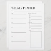 Wekelijks om lijstplanner te doen (Voorkant / Achterkant)