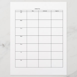 Wekelijks plan Letterhead Briefhoofd