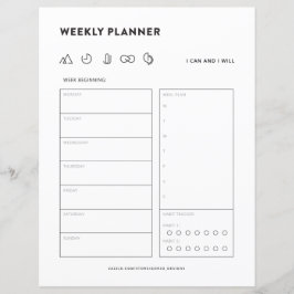 Wekelijks plannerschema om de organisator van het 