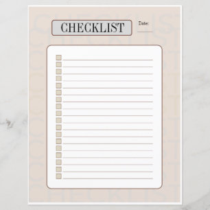 Wekelijkse checklist sheet