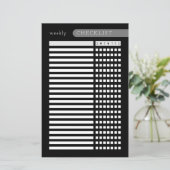 Wekelijkse checklist zwart wit (Staand voorkant)