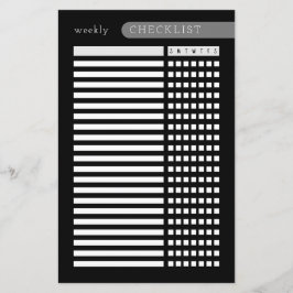 Wekelijkse checklist zwart wit