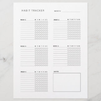 Wekelijkse gewoonte Planner en Tracker Printable Briefhoofd