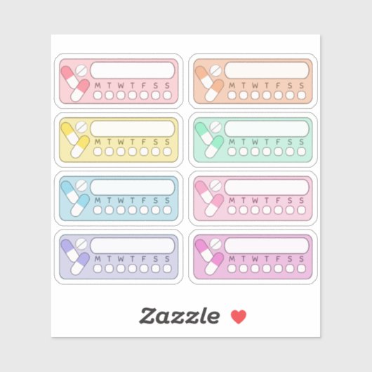 Wekelijkse herinnering aan de vitaminegeneesmiddel sticker (Vel)