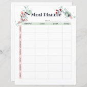 Wekelijkse maaltijdplanner in Cute Floral Style (Voorkant / Achterkant)