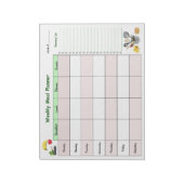 Wekelijkse maaltijdplanner met basislijst notitieblok (Gedraaid)