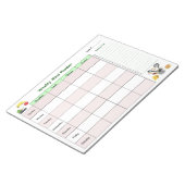 Wekelijkse maaltijdplanner met basislijst notitieblok (Schuin)