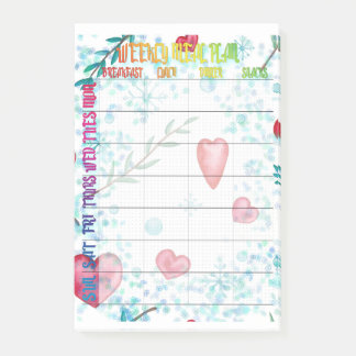 Wekelijkse maaltijdplanner post-it® notes