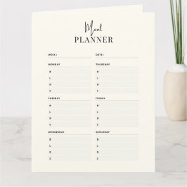 Wekelijkse maaltijdplanner + winkellijst Kaart dow