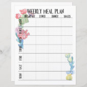 wekelijkse organisator van het maalplan (Voorkant / Achterkant)