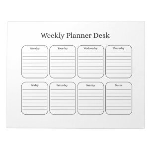Wekelijkse planner bureau notitieblok
