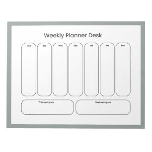 Wekelijkse planner bureau notitieblok