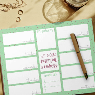 Wekelijkse Planner dagelijks om Motivatie prijsopg Notitieblok