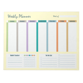 Wekelijkse planner Gewoonte tracker To Do-lijst No Notitieblok