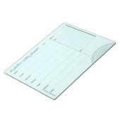 Wekelijkse planner met aangepaste naam - blauwgroe notitieblok (Schuin)