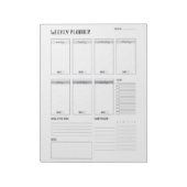 Wekelijkse planner met maandag start (grijs) 8,5 x notitieblok (Gedraaid)