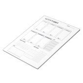 Wekelijkse planner met maandag start (grijs) 8,5 x notitieblok (Schuin)