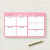 Wekelijkse Planner met wazige roze patroonnaam Post-it® Notes (Op bureau)