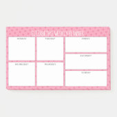 Wekelijkse Planner met wazige roze patroonnaam Post-it® Notes (Voorkant)
