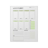 Wekelijkse planner met zondag start (groen) 8,5 x  notitieblok (Gedraaid)