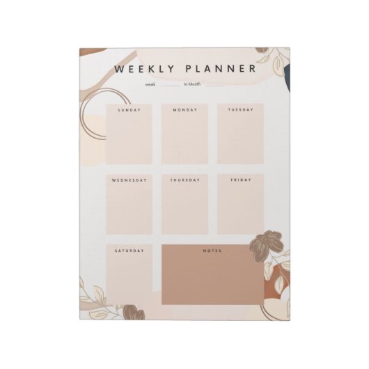 Wekelijkse planner notitieblok (Gedraaid)