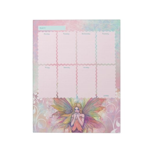 Wekelijkse Planner Notitieblok Wildflower Fairy (Gedraaid)
