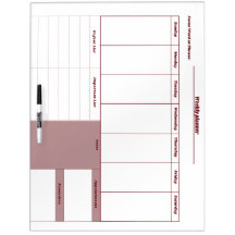 Wekelijkse planner op grote droog wisbord