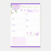 Wekelijkse Planner Paarse Hydrangea Bloem Post-it® Notes (Voorkant)