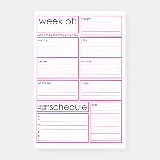 wekelijkse planner-Post-it® notes (Voorkant)