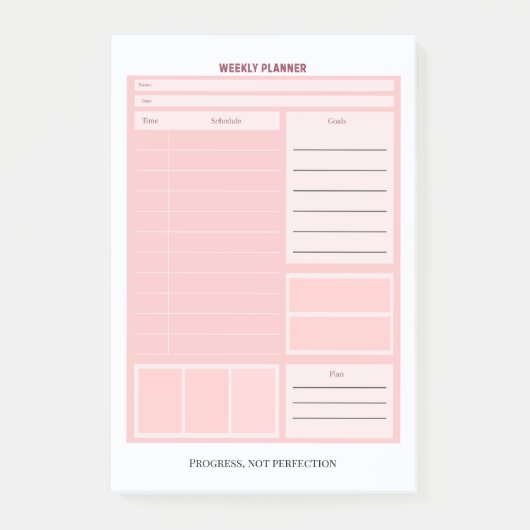 Wekelijkse planner post-it® notes (Voorkant)