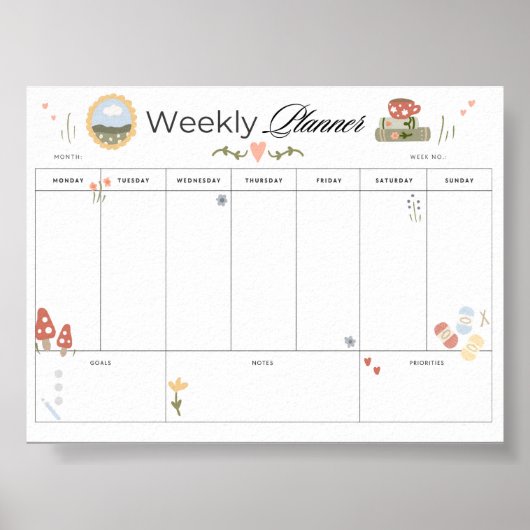 Wekelijkse Planner Print Verspreid Huis Tracker (Voorkant)