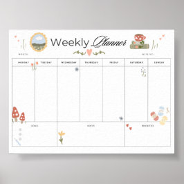 Wekelijkse Planner Printable Cozy Home Tracker Poster