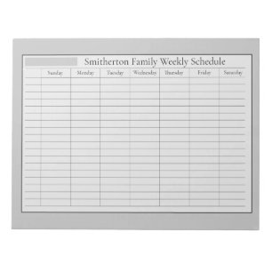 Wekelijkse planner schema grijs zwart notitieblok