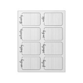 Wekelijkse Planner Simple White Tear Away Calendar Notitieblok (Gedraaid)