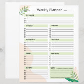 Wekelijkse planner sjabloon (Voorkant / Achterkant)