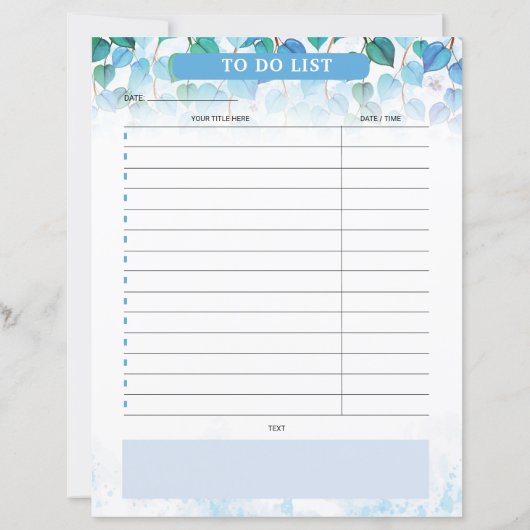 Wekelijkse planner sjabloon (Achterkant)