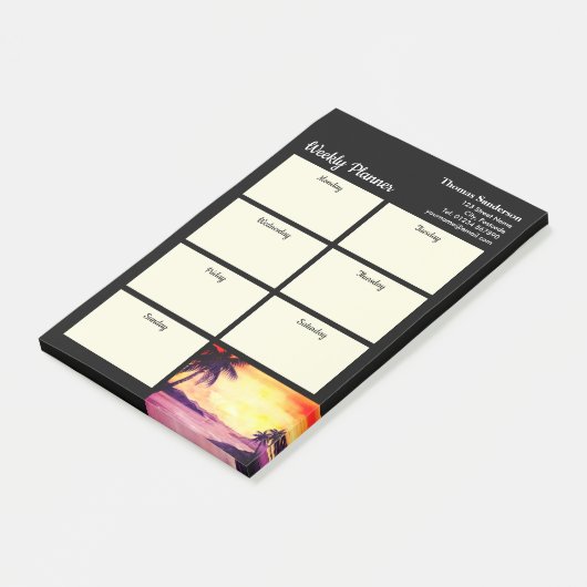 Wekelijkse Planner Sunset in Tropics Painting Post-it® Notes (Schuin)