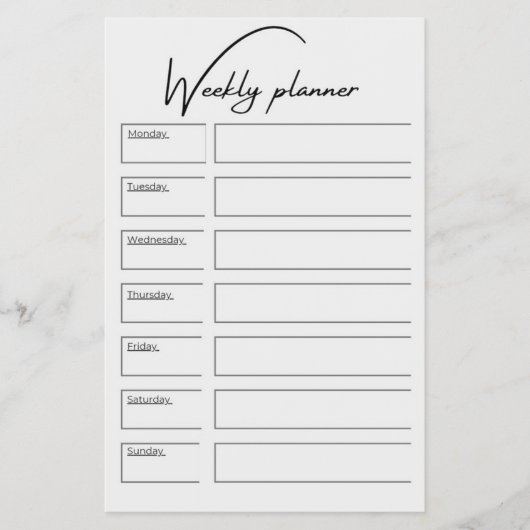 Wekelijkse planner verticale schema lay-out flyer (Voorkant)