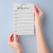 Wekelijkse planner verticale schema lay-out flyer (Hand)