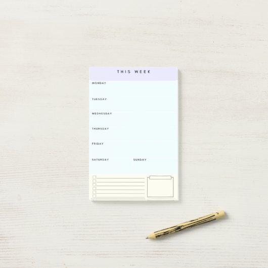 Wekelijkse Sticky Planner Post-it Notes (Op bureau)