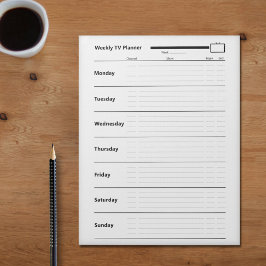 Wekelijkse tv-planner notitieblok