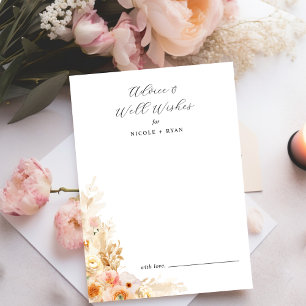 Wel wensen en advies Kaart Peach, Cream Floral