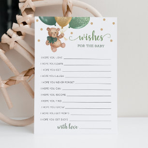 Wel wensen voor het Baby shower Teddy Bear Kaart