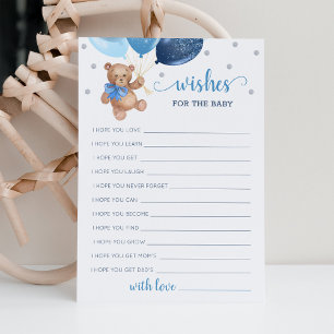 Wel wensen voor het Baby shower Teddy Bear Kaart