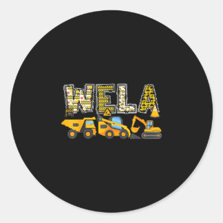 Wela graafmachine voor kinderen passende familie  ronde sticker
