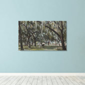 Welaka, FL - Uitzicht van Welaka Park & Mossy Tree Canvas Afdruk (Insitu (Houten vloer))