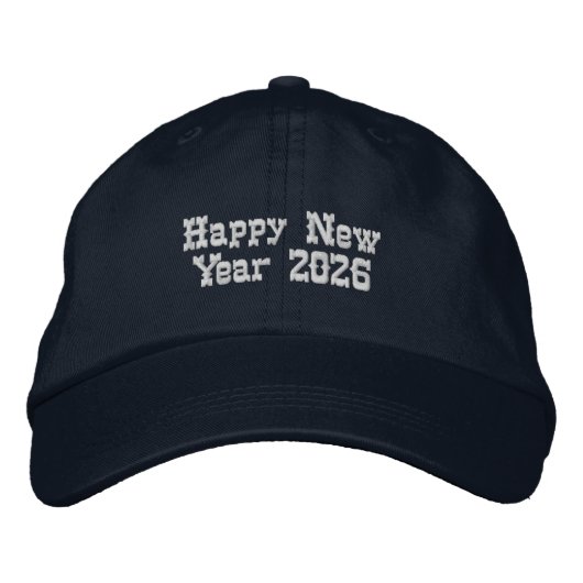 Welcome 2026 New Year Celebration Party-Hat Navy  Geborduurde Pet (Voorkant)