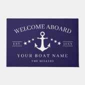 Welcome Aboard Anchor Boat Name Nautical Deurmat (Voorkant)
